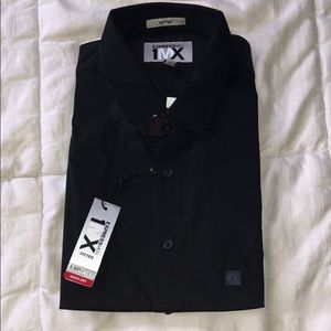 Black express button down